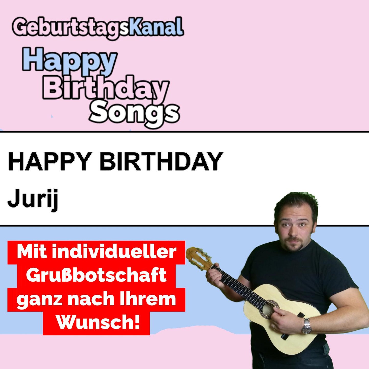 Produktbild Happy Birthday to you Jurij mit Wunschgrußbotschaft