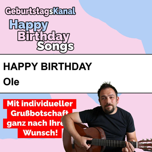 Produktbild Happy Birthday to you Ole mit Wunschgrußbotschaft