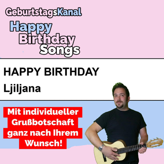 Produktbild Happy Birthday to you Ljiljana mit Wunschgrußbotschaft
