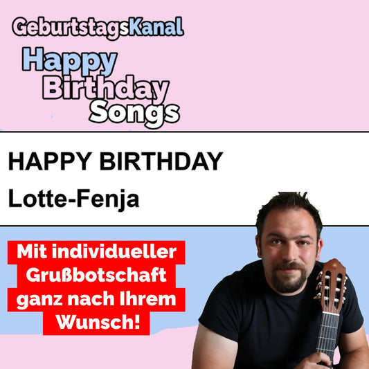 Produktbild Happy Birthday to you Lotte-Fenja mit Wunschgrußbotschaft