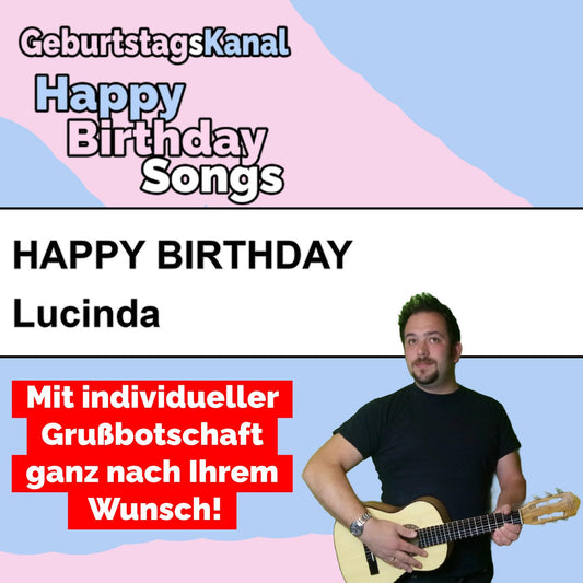 Produktbild Happy Birthday to you Lucinda mit Wunschgrußbotschaft