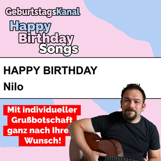 Produktbild Happy Birthday to you Nilo mit Wunschgrußbotschaft