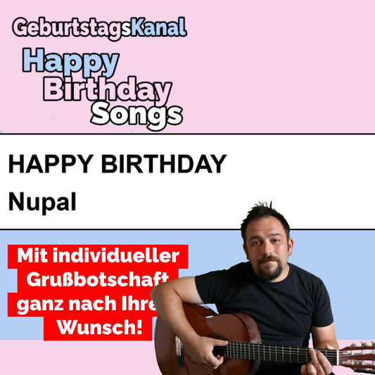 Produktbild Happy Birthday to you Nupal mit Wunschgrußbotschaft