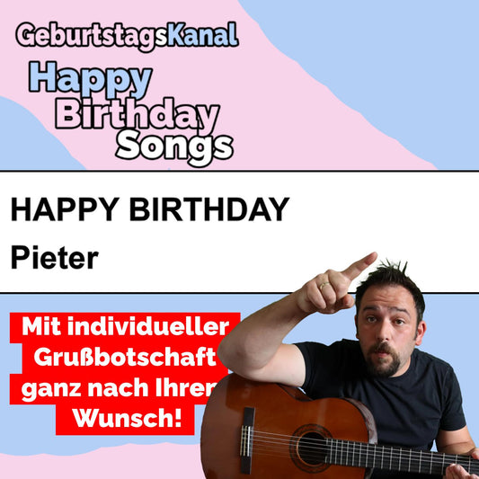 Produktbild Happy Birthday to you Pieter mit Wunschgrußbotschaft