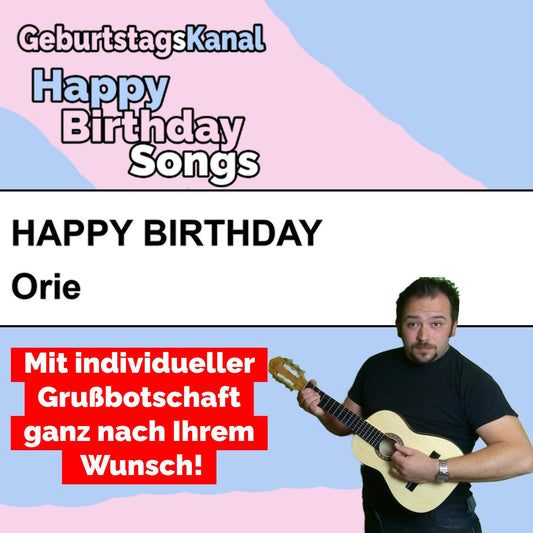 Produktbild Happy Birthday to you Orie mit Wunschgrußbotschaft