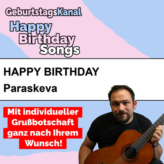 Produktbild Happy Birthday to you Paraskeva mit Wunschgrußbotschaft
