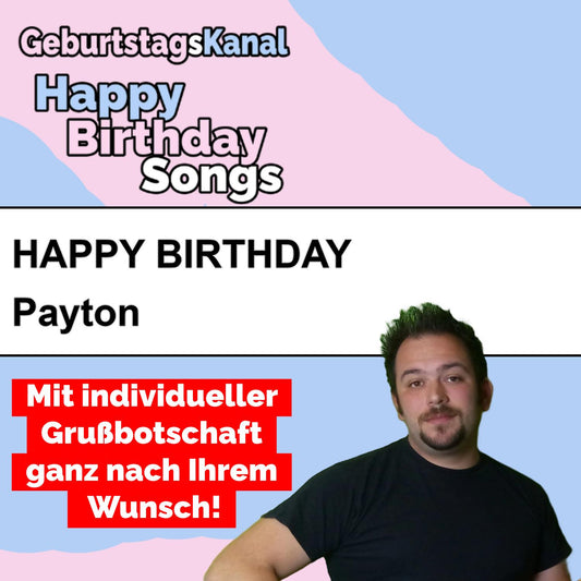Produktbild Happy Birthday to you Payton mit Wunschgrußbotschaft