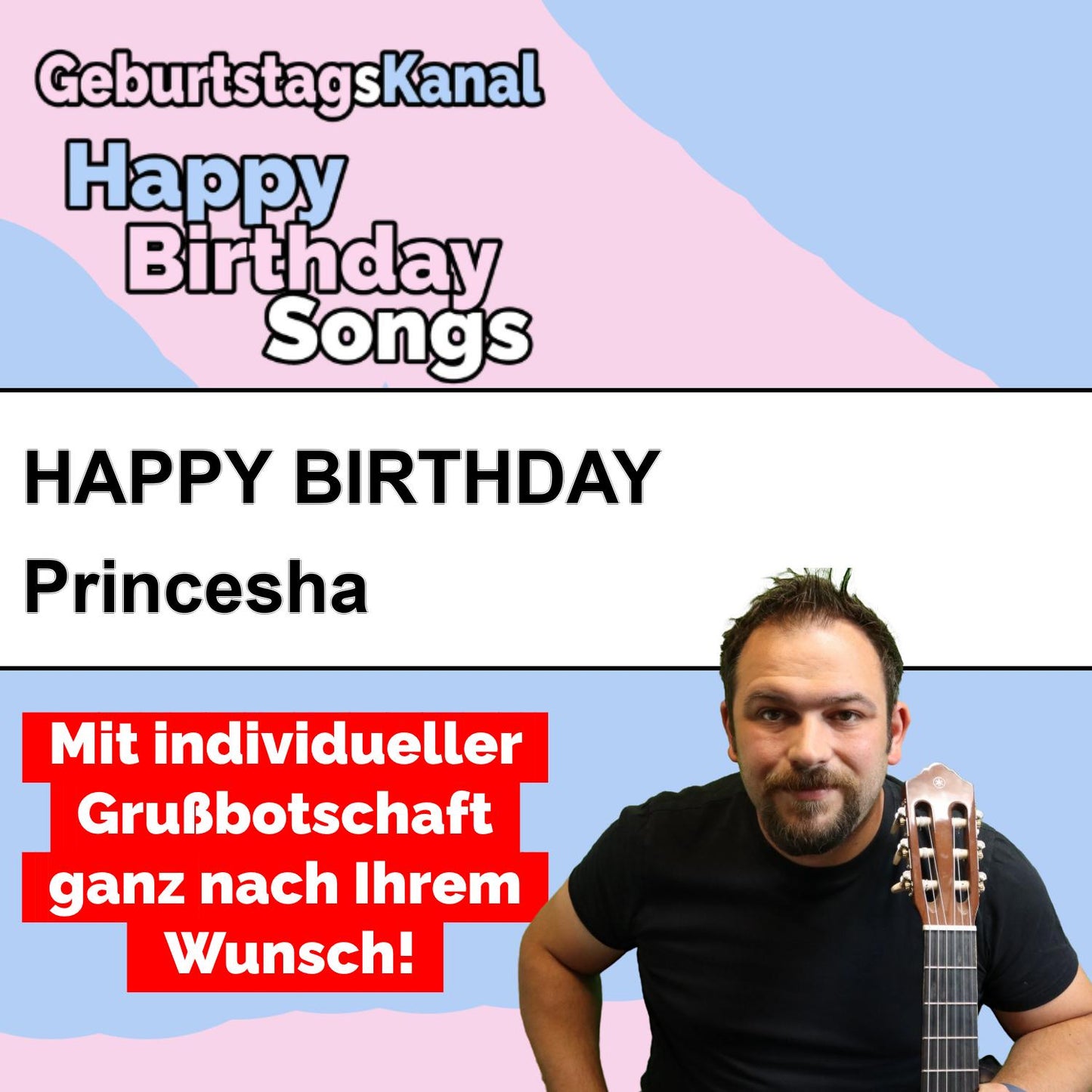 Produktbild Happy Birthday to you Princesha mit Wunschgrußbotschaft