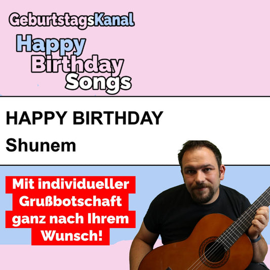 Produktbild Happy Birthday to you Shunem mit Wunschgrußbotschaft