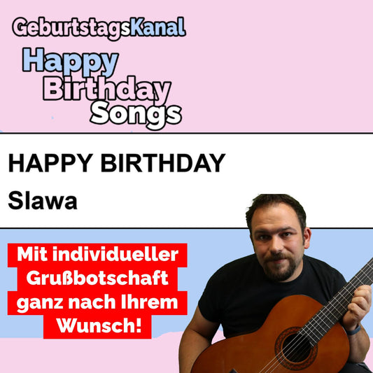 Produktbild Happy Birthday to you Slawa mit Wunschgrußbotschaft