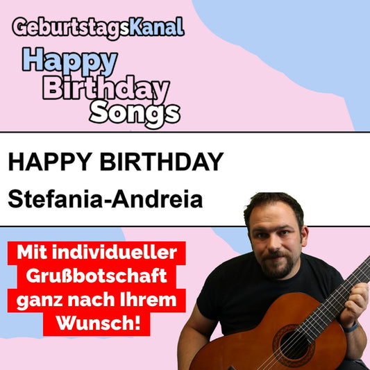 Produktbild Happy Birthday to you Stefania-Andreia mit Wunschgrußbotschaft