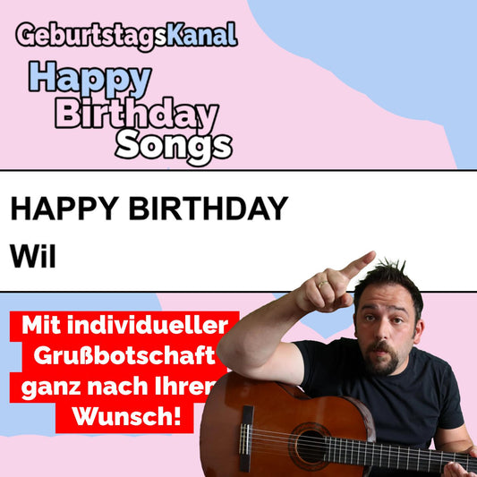 Produktbild Happy Birthday to you Wil mit Wunschgrußbotschaft