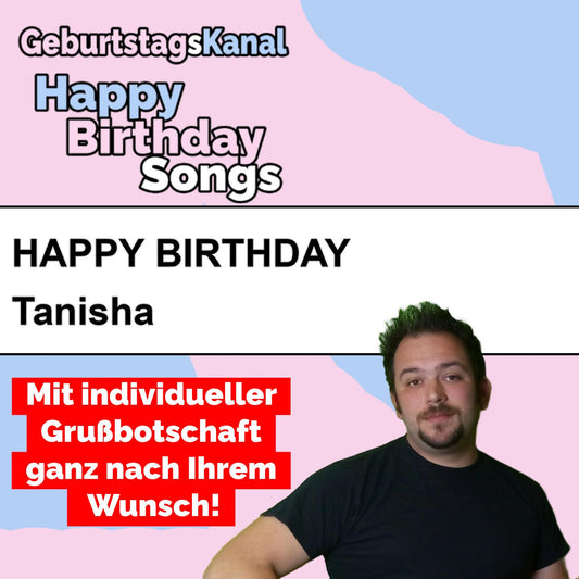 Produktbild Happy Birthday to you Tanisha mit Wunschgrußbotschaft