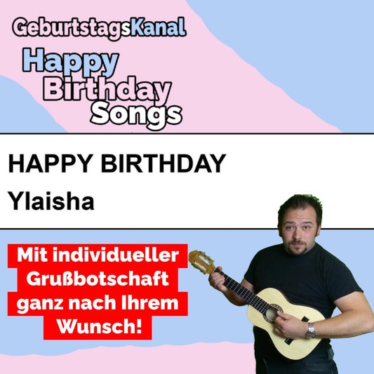 Produktbild Happy Birthday to you Ylaisha mit Wunschgrußbotschaft