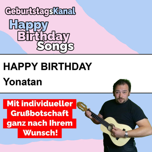 Produktbild Happy Birthday to you Yonatan mit Wunschgrußbotschaft