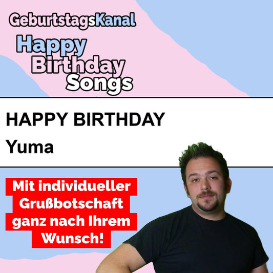 Produktbild Happy Birthday to you Yuma mit Wunschgrußbotschaft