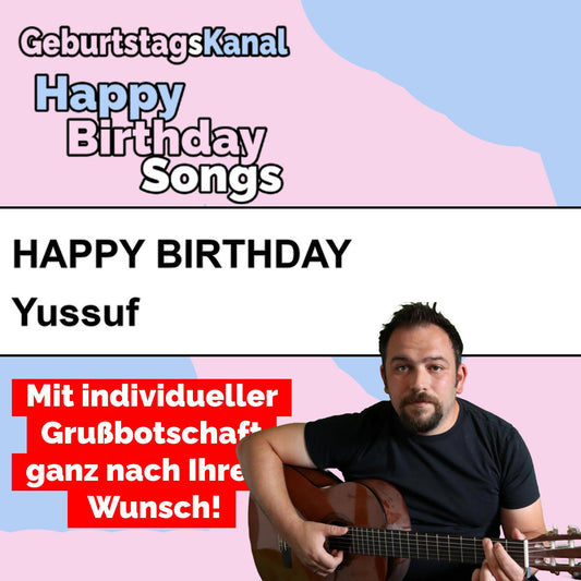 Produktbild Happy Birthday to you Yussuf mit Wunschgrußbotschaft