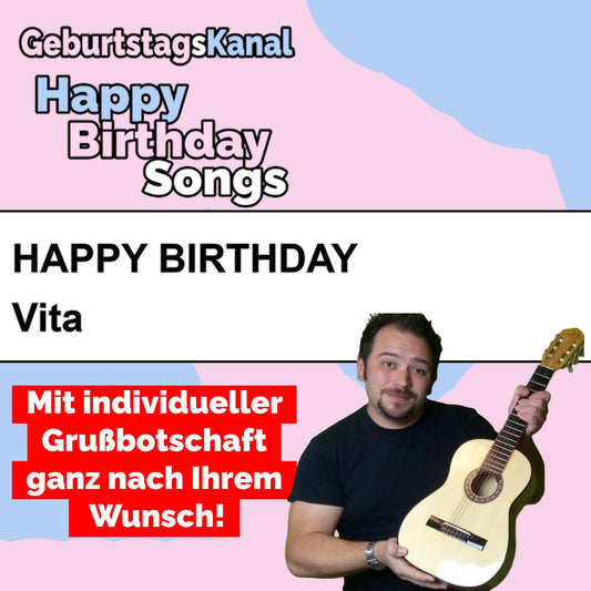 Produktbild Happy Birthday to you Vita mit Wunschgrußbotschaft