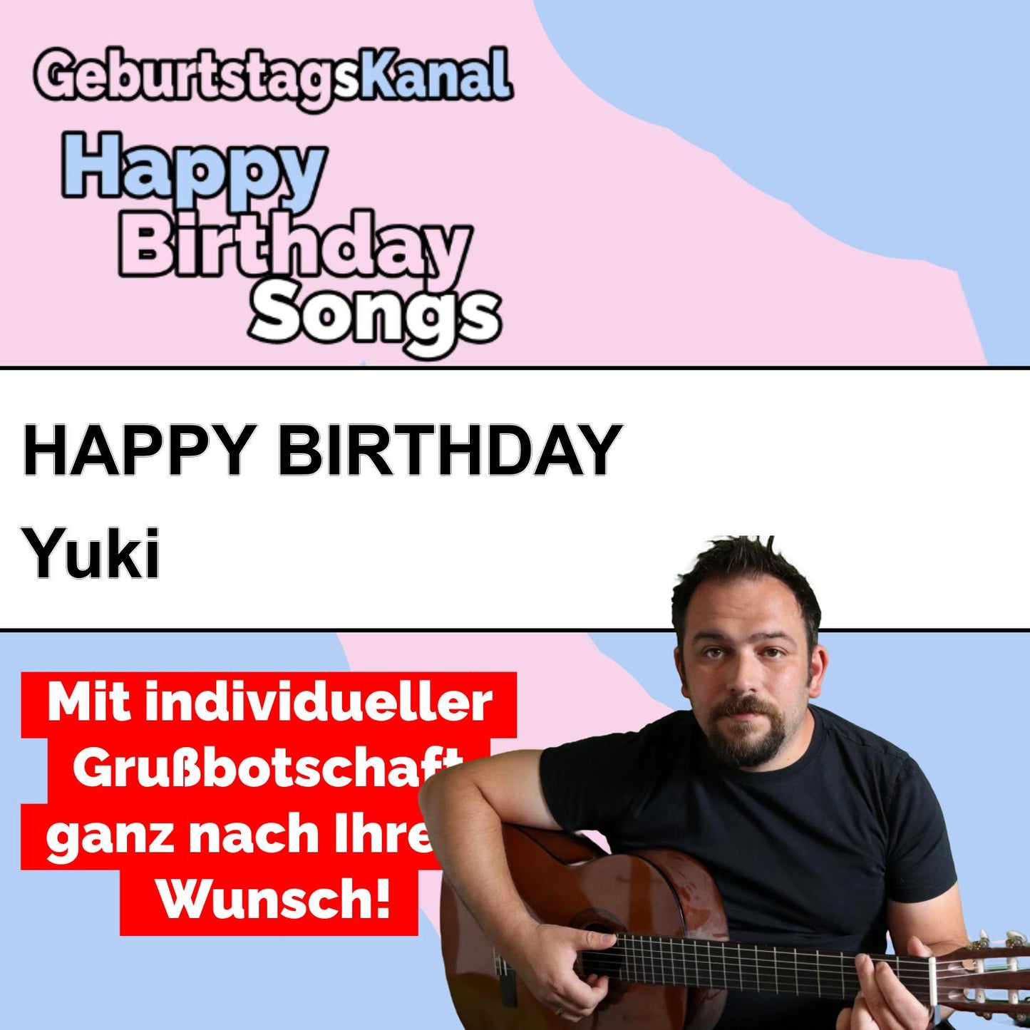 Produktbild Happy Birthday to you Yuki mit Wunschgrußbotschaft