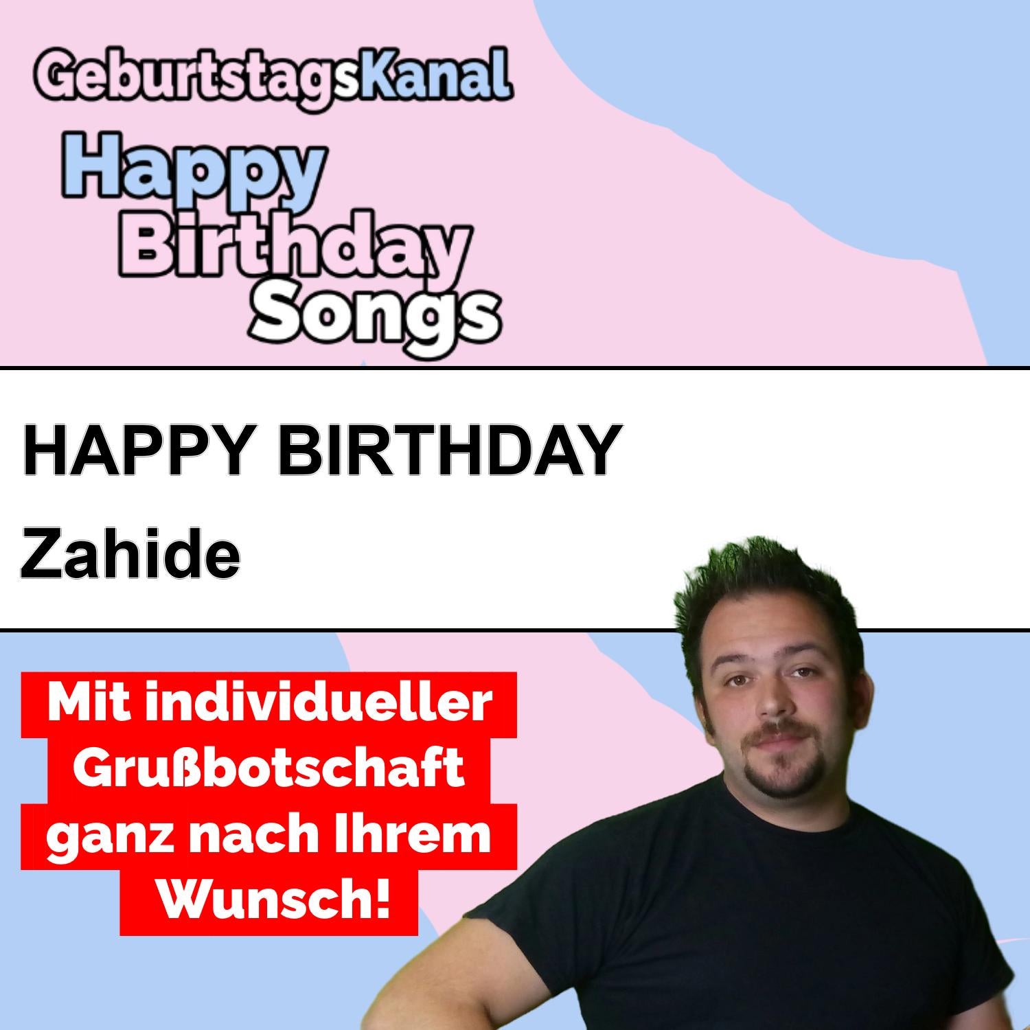 Produktbild Happy Birthday to you Zahide mit Wunschgrußbotschaft