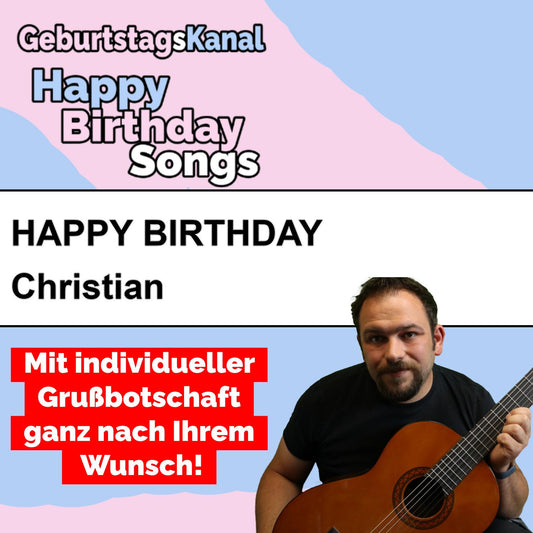 Produktbild Happy Birthday to you Christian mit Wunschgrußbotschaft