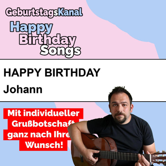 Produktbild Happy Birthday to you Johann mit Wunschgrußbotschaft